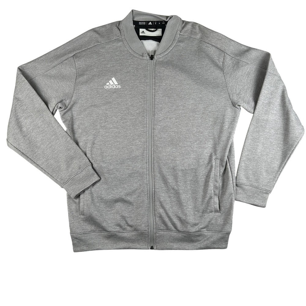 Adidas‎ T1 Bomber Jacket Mens XL Gray Full Zip Track Training Athletic CY7097